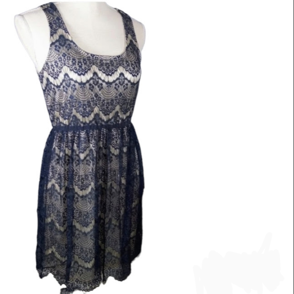 Altar'd State Sleeveless Double Layered Small Blue